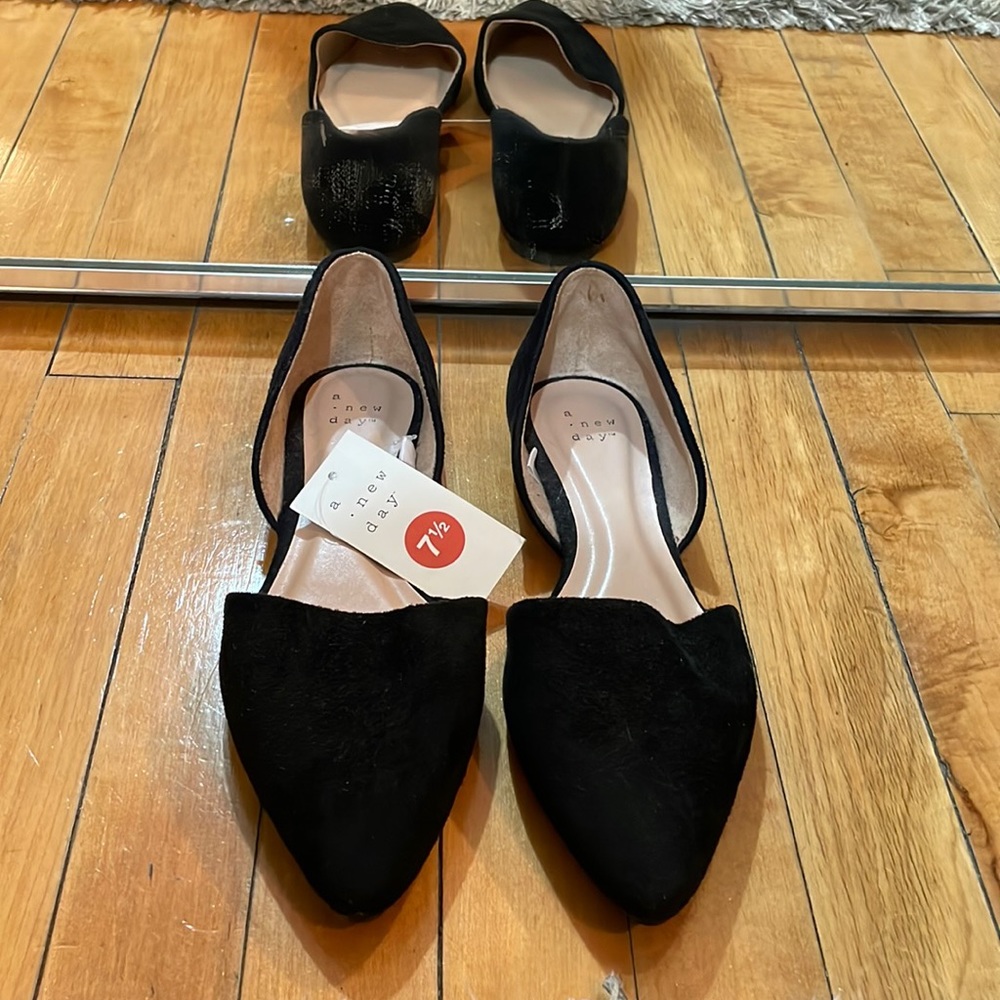 A new day black pointed flats size 7 1/2